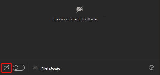 Seleziona l'icona della fotocamera per attivare la fotocamera