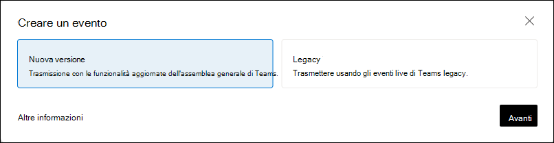 Creare un municipio di Teams. È separato e distinto da un evento live di Teams.