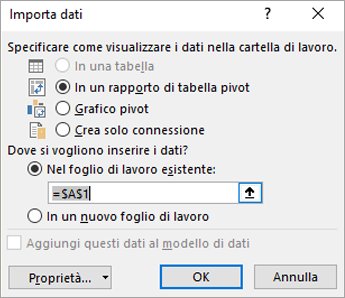 Importare i dati