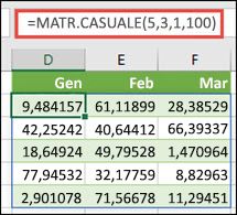 Funzione MATR.CASUALE con argomenti Min, Max & Decimali