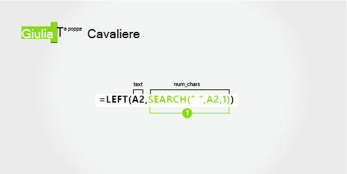 Formula per separare un nome e un cognome con trattino