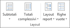 Gruppo Layout sulla barra multifunzione