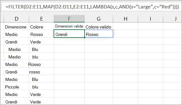 Terzo esempio3 di funzione MAP