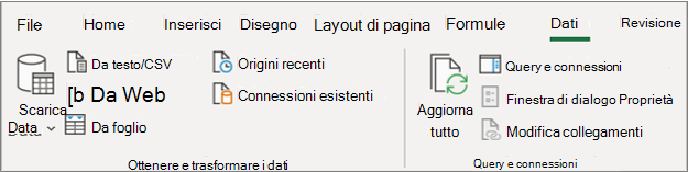 Excel 2016 Power Query barra multifunzione