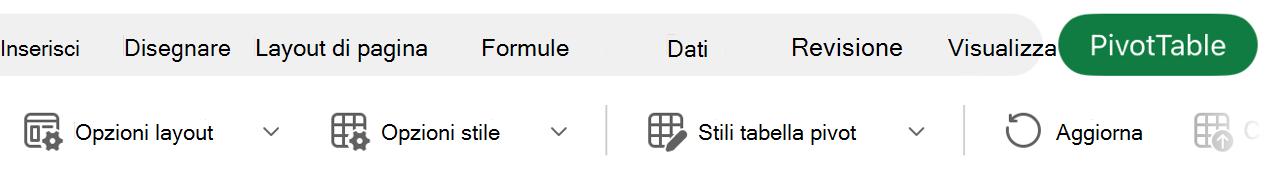 Pulsante Layout sulla barra multifunzione.