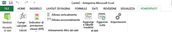Barra multifunzione di Power Pivot