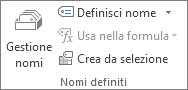 gruppo nomi definiti della scheda formule