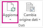Pulsante Aggiorna nella scheda Analizza