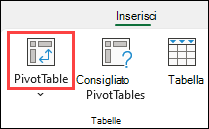 Pulsante Tabella pivot