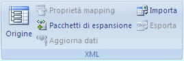 Gruppo XML sulla barra multifunzione