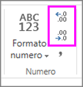 Aumentare o diminuire le posizioni decimali nella formattazione dei numeri