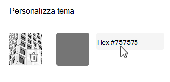 Schermata Modifica colore come valore esadecimale