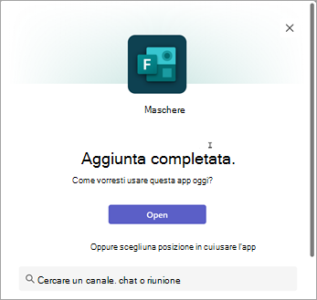 Scegliere una posizione in cui usare l'app Forms