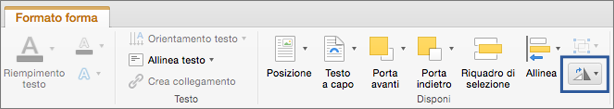 Pulsante Ruota nella scheda Formato