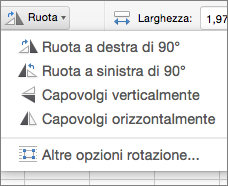 Menu Ruota per le forme in Office per Mac
