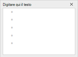 Aggiungere testo all'elemento grafico SmartArt nell'editor di testo a sinistra