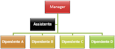 Organigramma con layout sporgente Standard