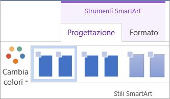 Pulsante Cambia colori nella scheda Progettazione di Strumenti SmartArt