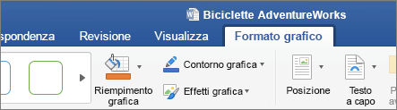 Immagine SVG selezionata, abilita la scheda Formato grafico sulla barra multifunzione