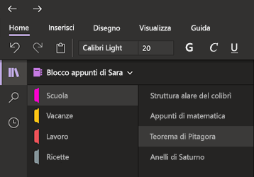 Modalità scura in OneNote per Windows 10
