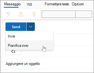 Uso di Pianifica invio nel nuovo Outlook per Windows