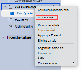 Mostra la selezione di una cartella in Outlook