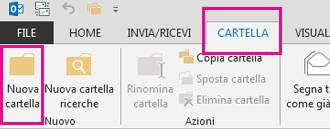 Nella scheda Cartella fare clic su Nuova cartella.