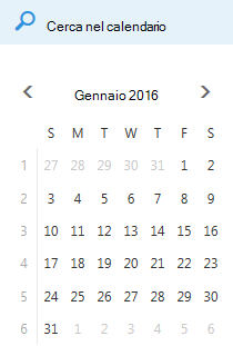 Casella di ricerca del Calendario