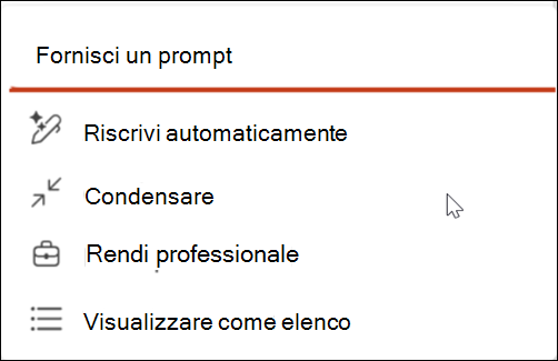 Screenshot dell'icona riscrivi automaticamente la penna.
