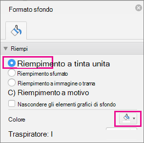 Riempimento a tinta unita in PowerPoint per Mac