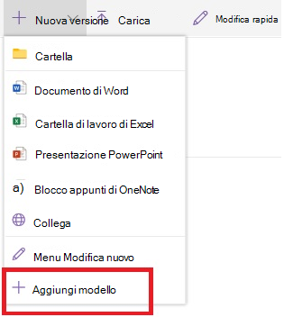 Aggiungi modello