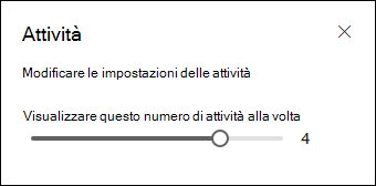 Scelta del tipo di attività da visualizzare.