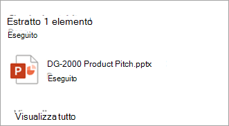Viene visualizzata una finestra di dialogo che indica quali file sono stati estratti.