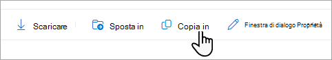 Comando Copia in sulla barra delle applicazioni.
