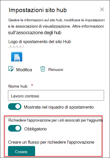 Screenshot della creazione del flusso di approvazione