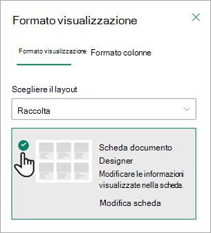 È possibile usare la Designer Scheda documento per modificare le informazioni visualizzate in ogni scheda.