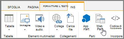 Inserire la web part