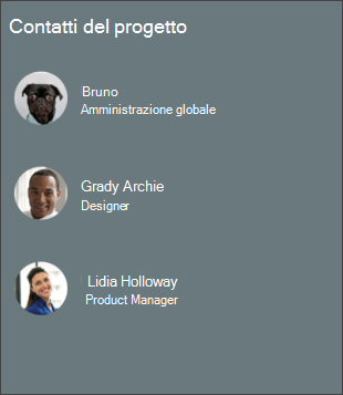 Screenshot della web part People
