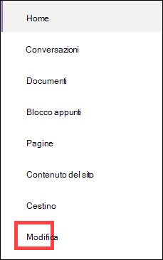 Menu di spostamento verticale.