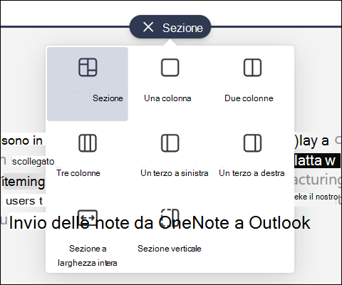 Casella degli strumenti Nuova sezione con sezione flessibile