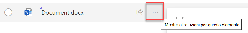 screenshot di mostra altre azioni