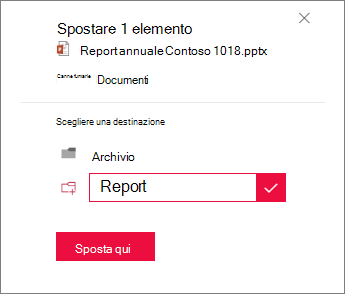 Creare una nuova cartella in cui spostarsi