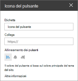 Pulsante riquadro delle proprietà delle web part