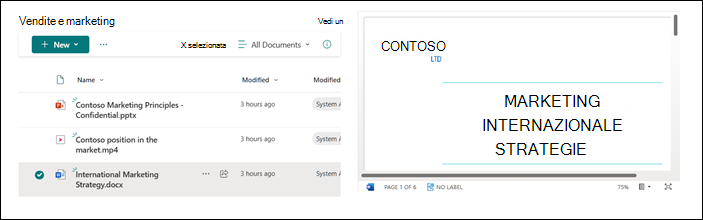 Esempio di web part Visualizzatore file connessa a una raccolta documenti