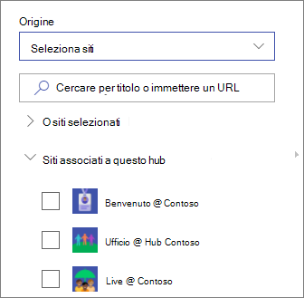 Seleziona siti