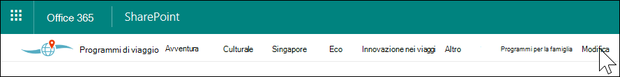 Spostamento nell'hub SharePoint