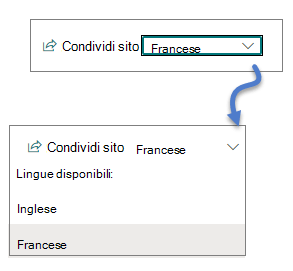 Elenco a discesa Lingua