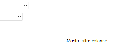 Se è necessario aggiungere un'altra voce alla definizione del filtro, selezionare Mostra altre colonne.