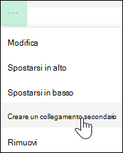 Rendere secondario un collegamento nel menu a sinistra