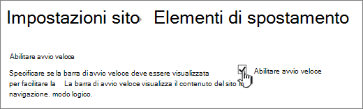 Immagine della barra di avvio veloce.
